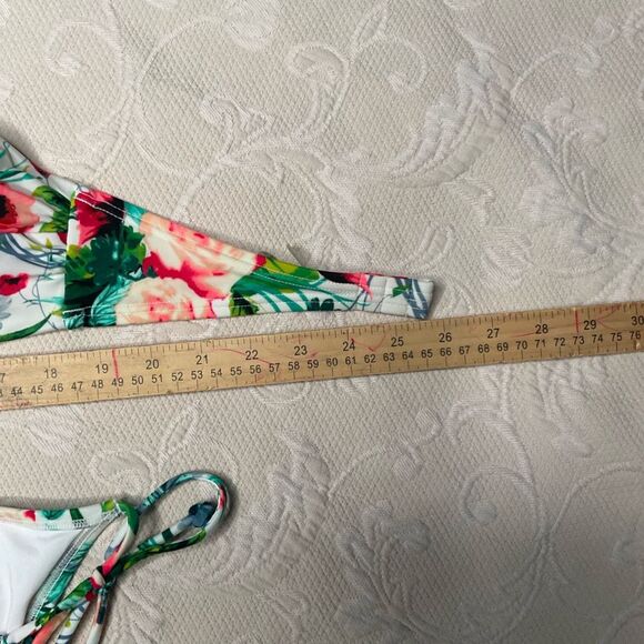 Victoria's Secret Swim Bikini Set 32B Hardware Top Bottom SP Tropical Floral New - Picture 9 of 13